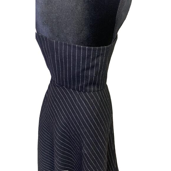 Banana Republic Dress Womens 2 Black White Striped Wool Fit & Flare Strapless - Picture 2 of 14